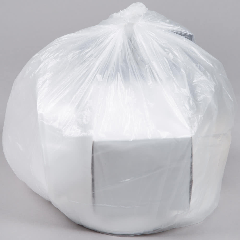 7-10 gallon Trash Bags H24246N Clear 1000 per case 6 micron